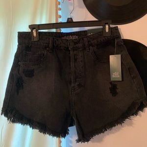 NWT Wild Fable Frayed Black Denim Shorts